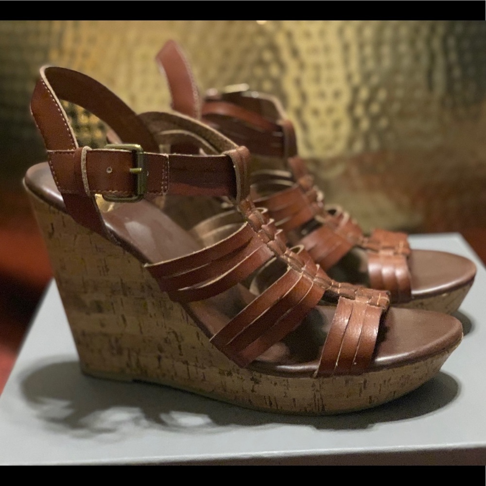 Dolce Vita strappy cork wedges